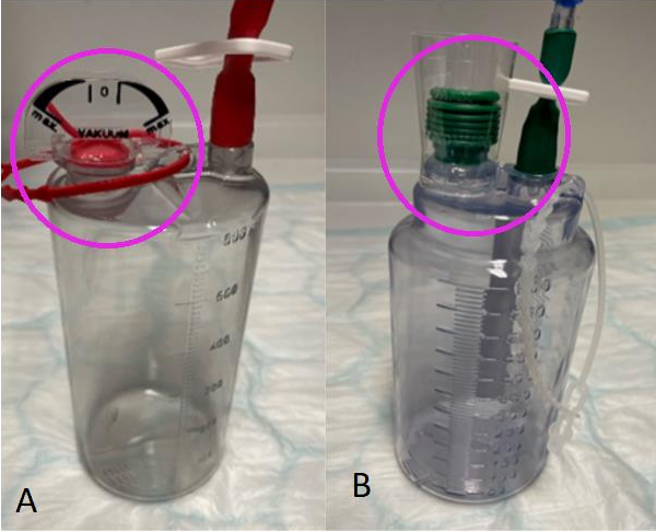 Image of changing the drainage bottle