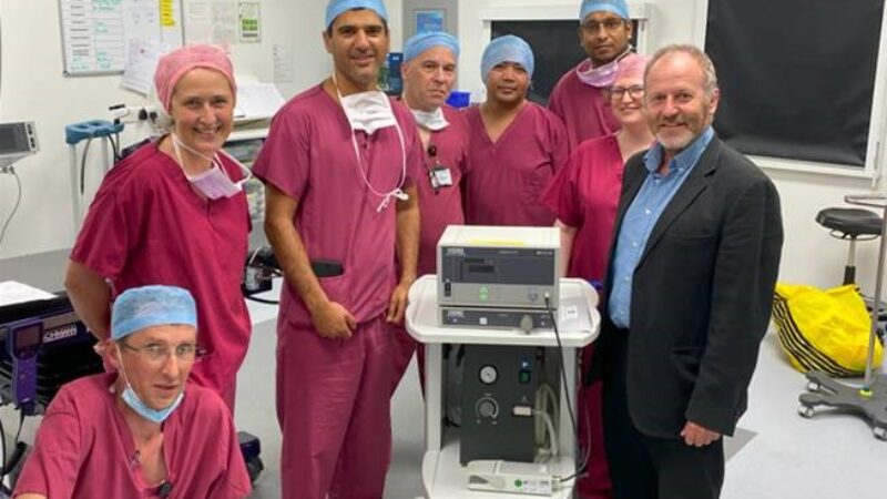 The urology team with the HoLEP device