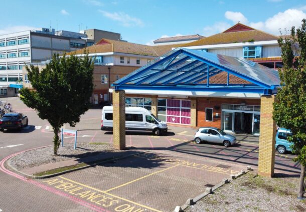 The front of Worthing Hospital